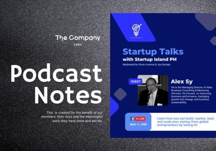 Podcast Notest for Startup Talks Alex Sy