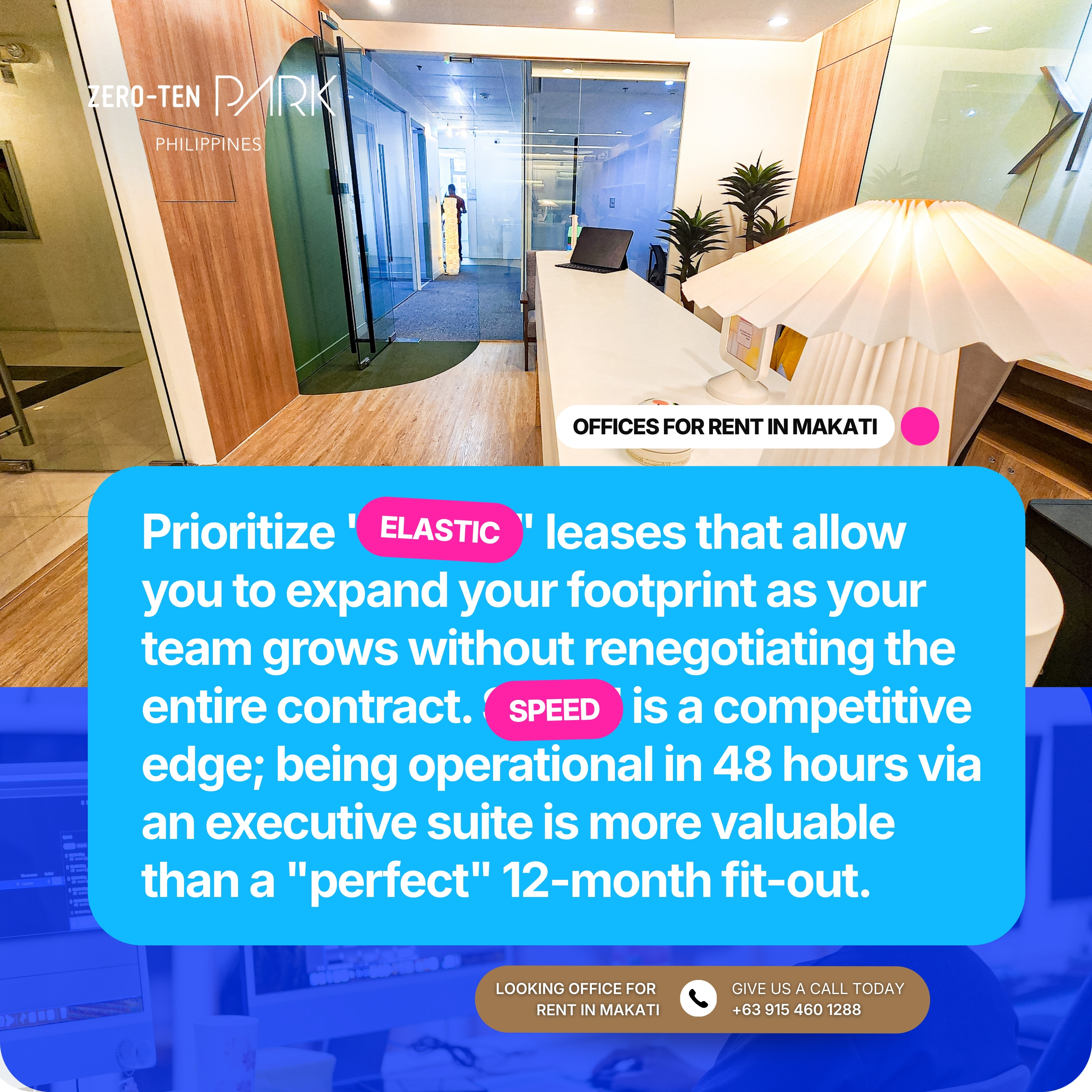 Executive Office Spaces for Rent in Makati - Zero-Ten Park Makati