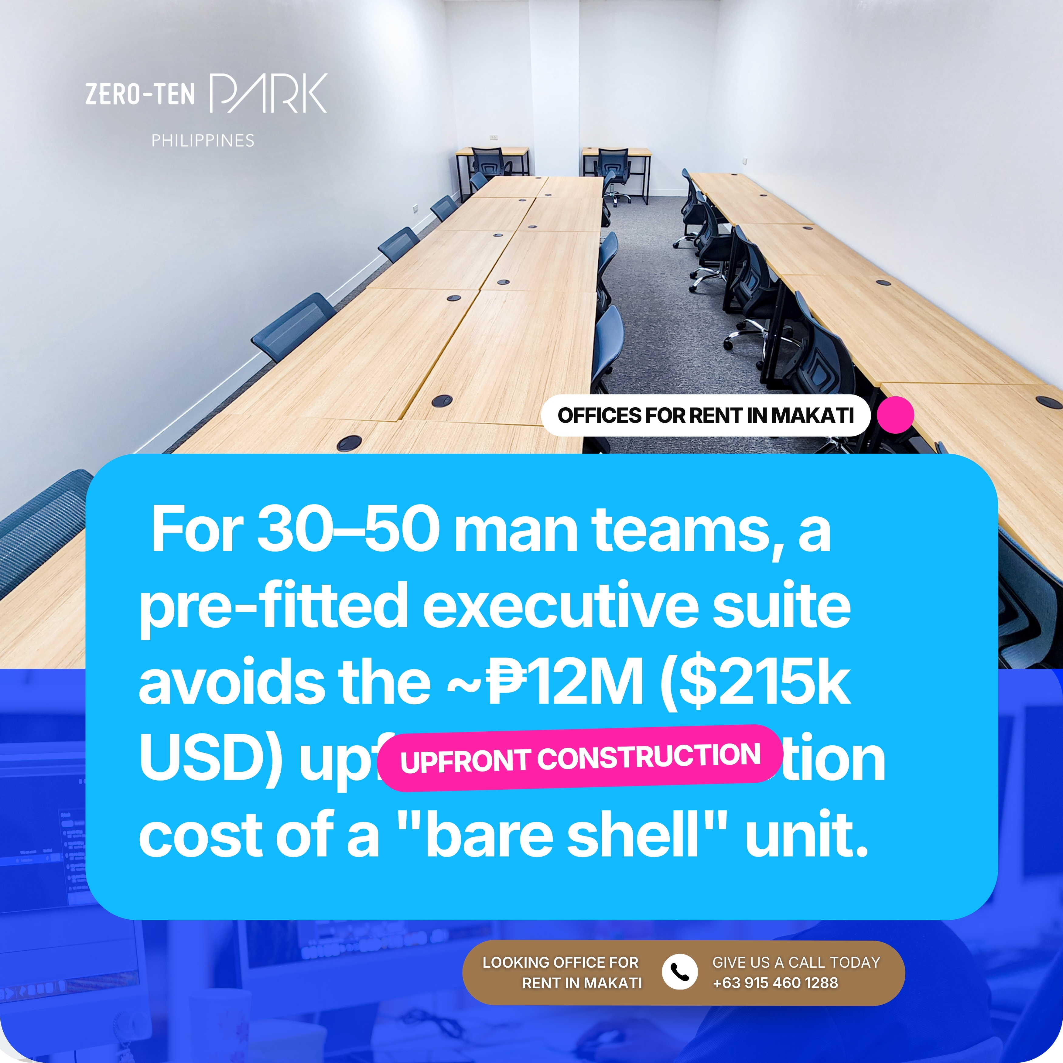 Executive Office Spaces for Rent in Makati - Zero-Ten Park Makati