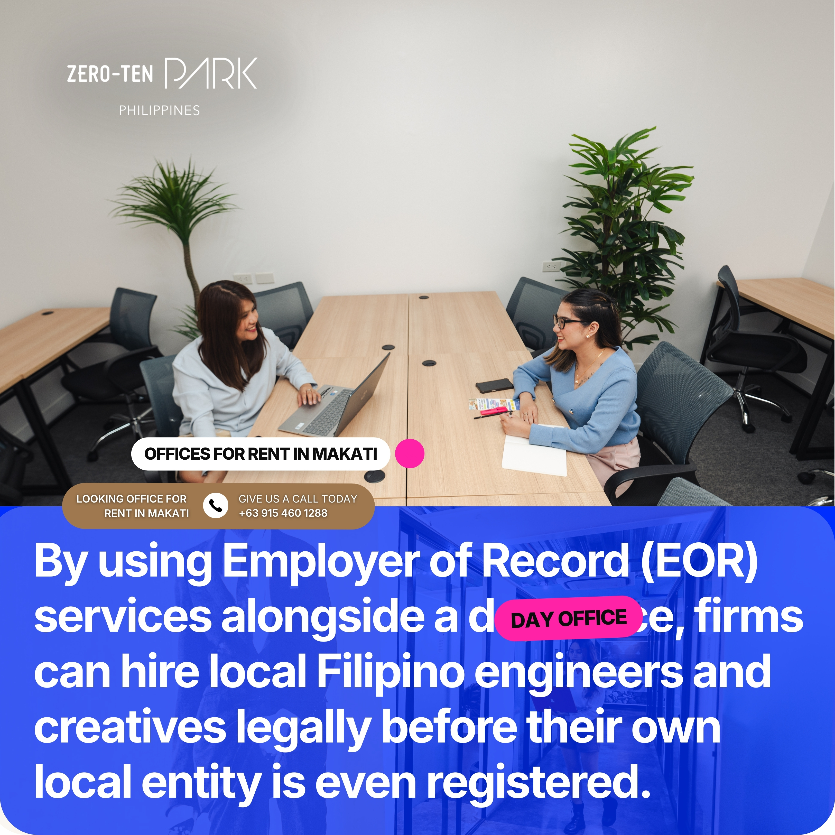 Flexible Daily Workspaces - Premium Day Offices for Rent in Makati - Zero-Ten Park Philippines Makati (1) Flexible Daily Workspaces: Premium Day Offices for Rent in Makati