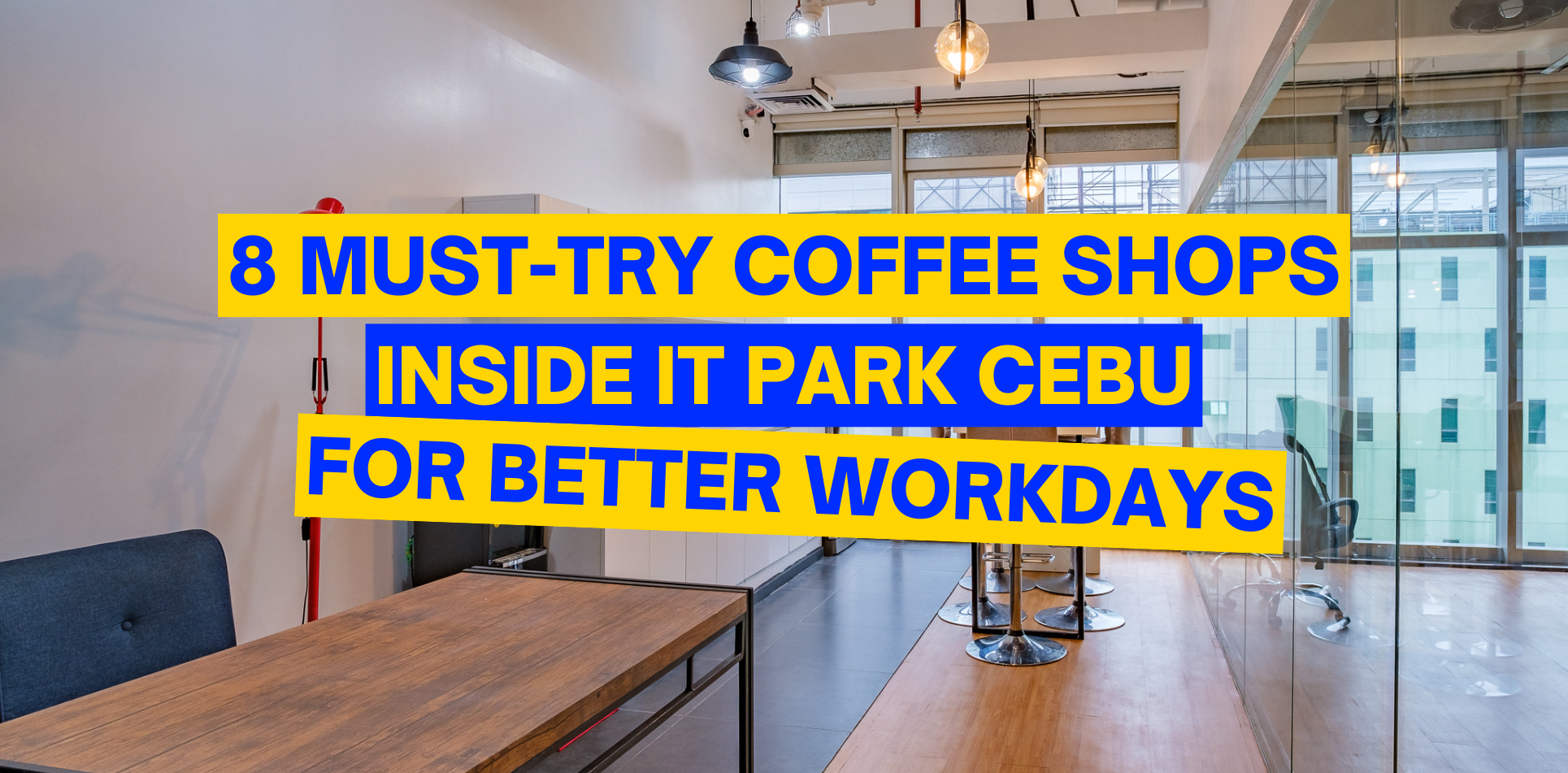 Professionals working inside coffee shops inside IT Park Cebu with laptops, specialty coffee, and modern interiors