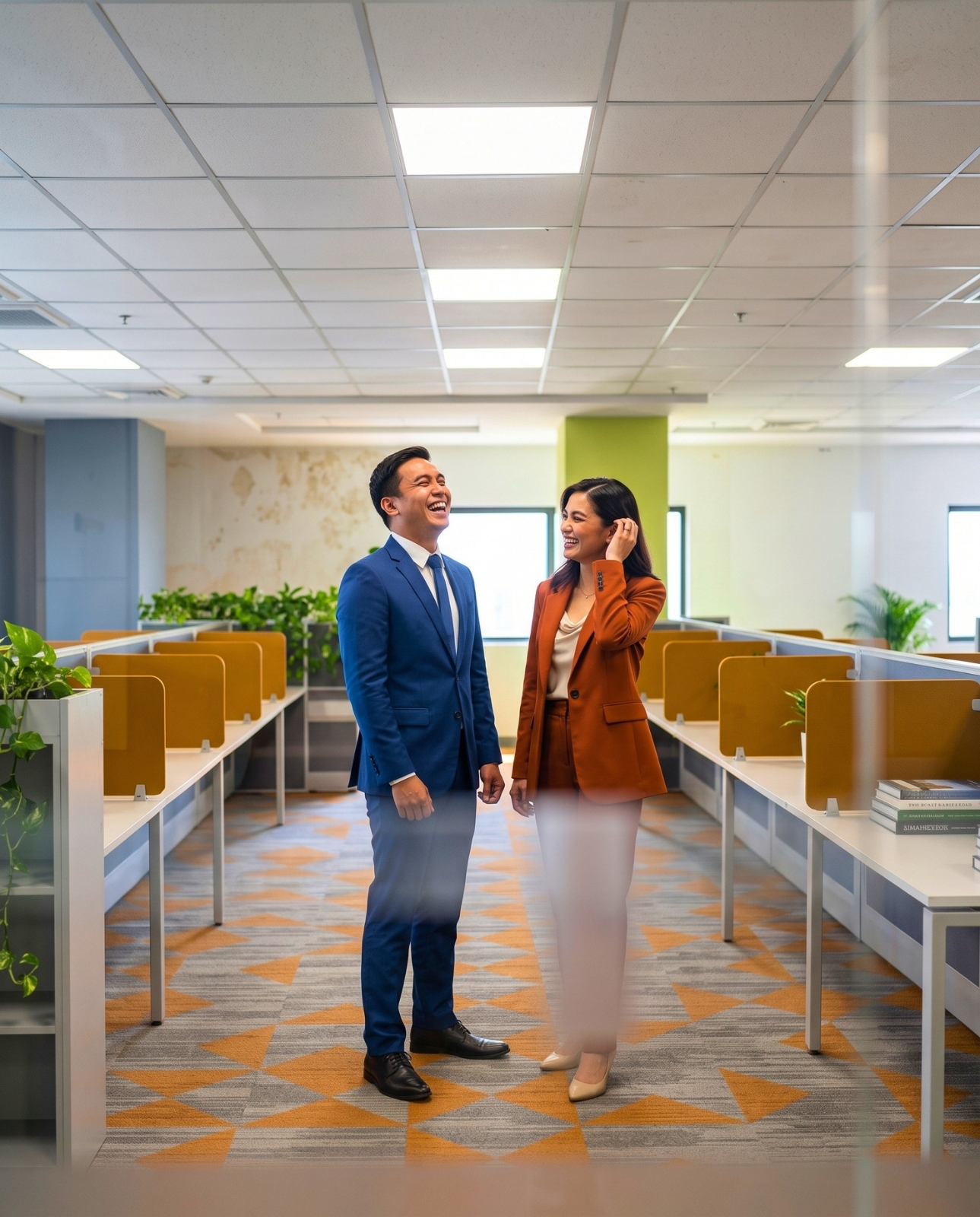 Colleagues walking through the BPO floor at Zero-Ten Park Cebu IT Park