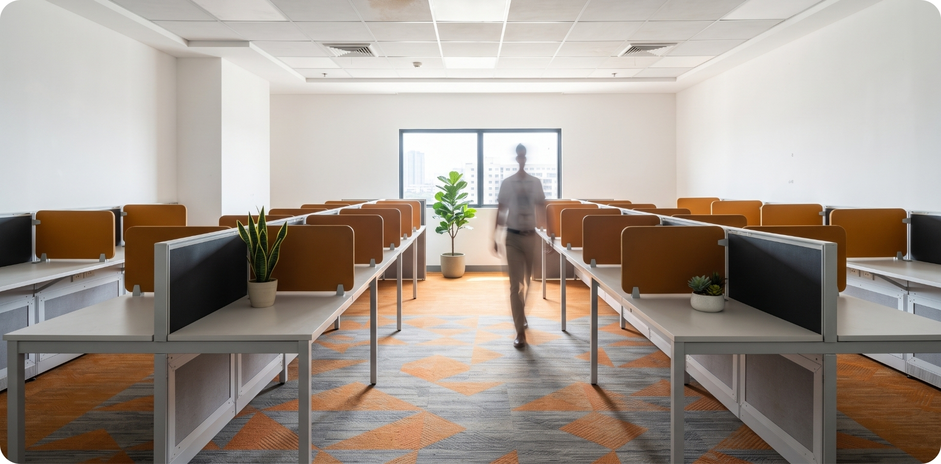 Existing fit-out inside Zero-Ten Park's Cebu IT Park swing space
