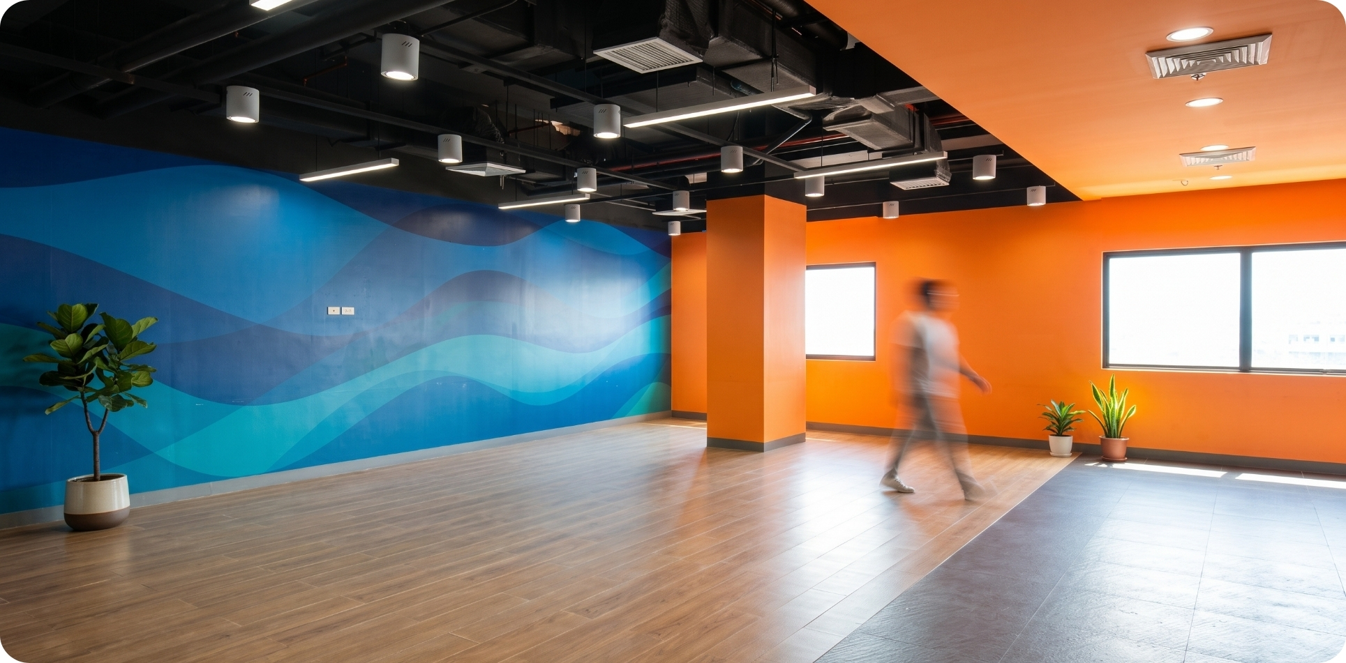 Open floor area at the Cebu IT Park BPO swing space