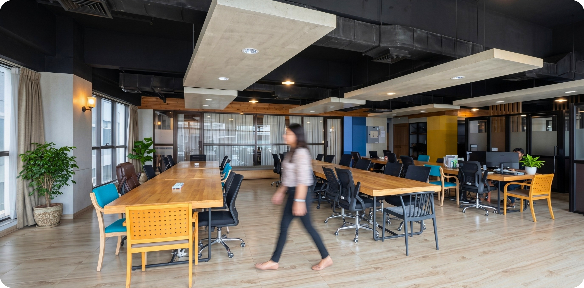Training-ready room at Zero-Ten Park Cebu IT Park with tables set up