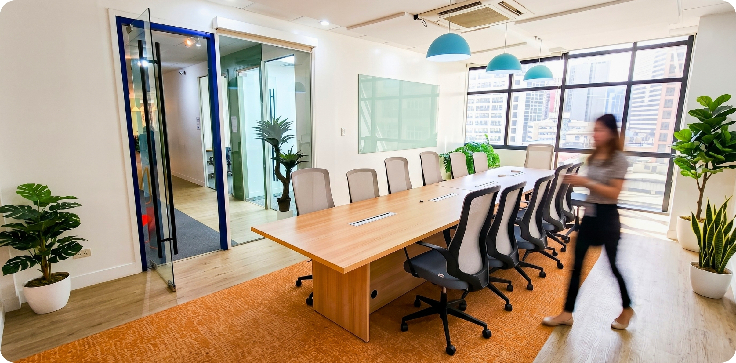 Meeting Room A at Zero-Ten Park Makati, boardroom seating for up to 15