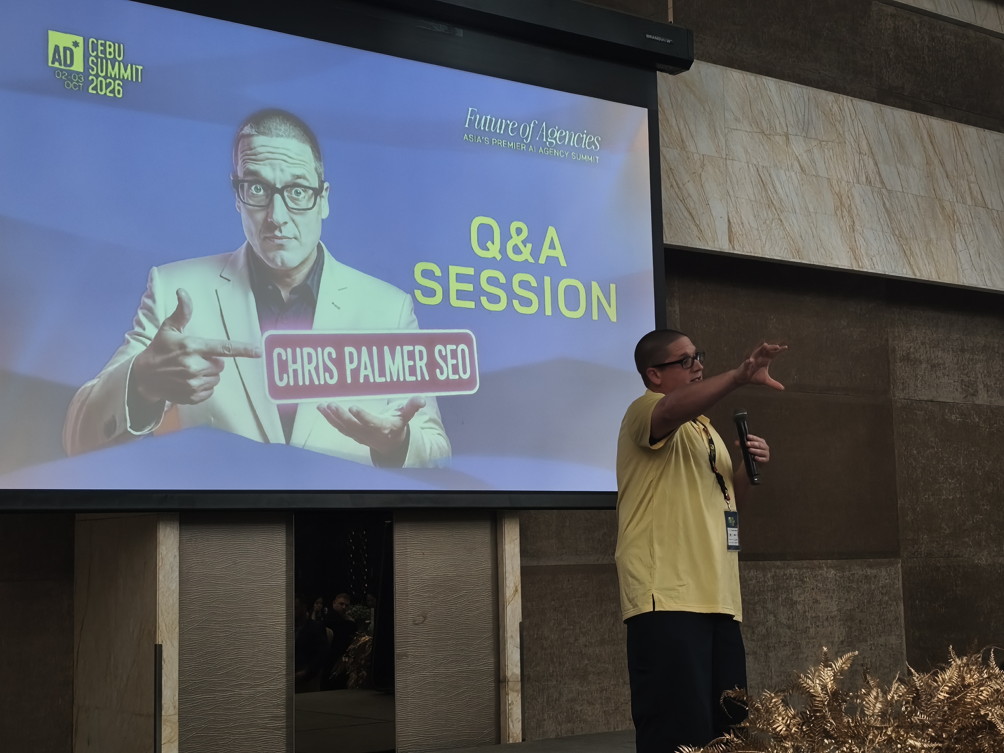 Chris Palmer from Chris Palmer SEO delivering the first talk at Cebu Summit 2026